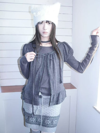 ang_project_Polka_Dot_Ruffle_Tie_Puff_Sleeve_Round_Neck_Women&