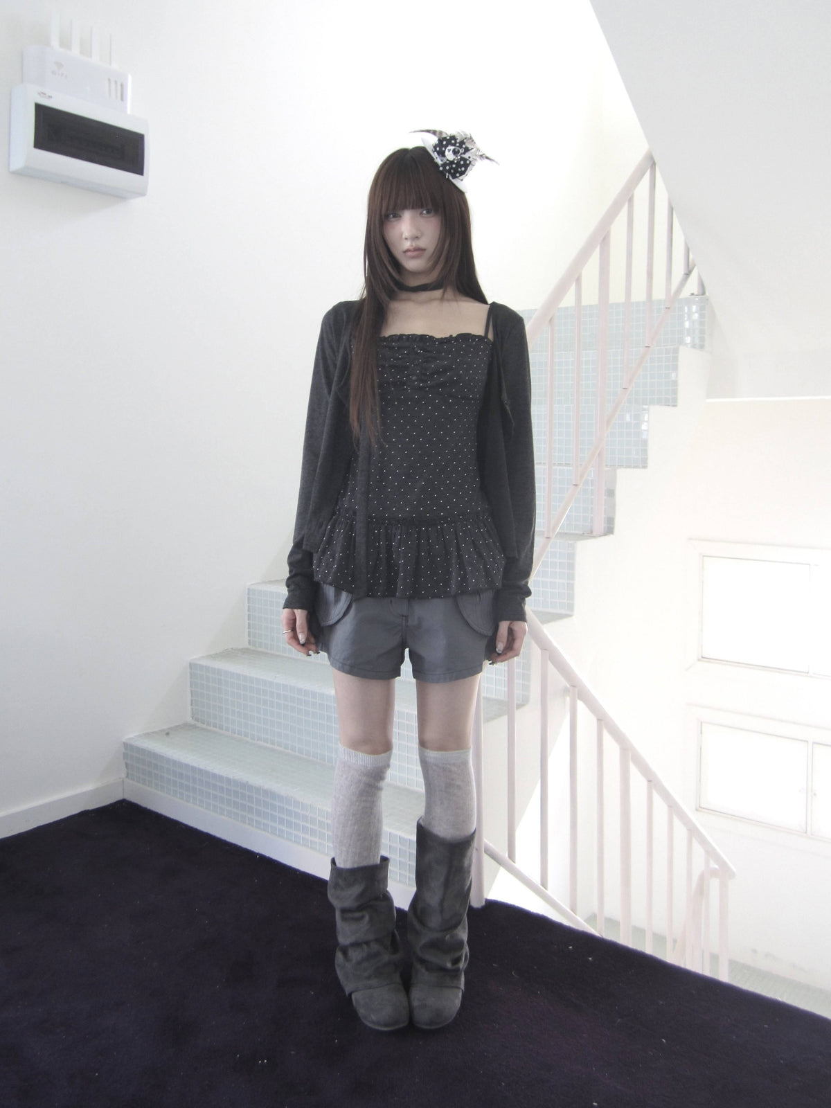 ang_project_Polka_Dot_Ruffle_Trim_Cami_Two_Piece_Long_Sleeve_Women&