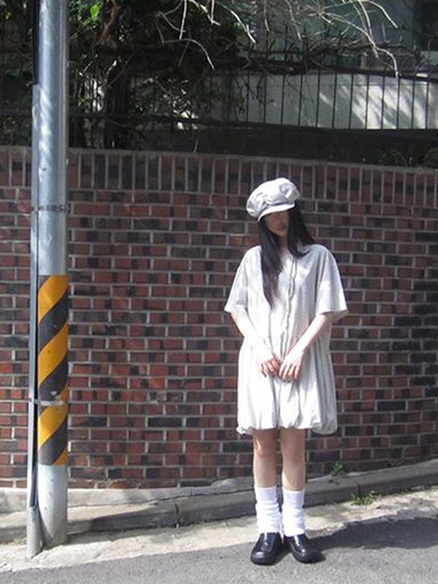 ang project Polka Dot Summer Shift Dress with Puff Sleeves