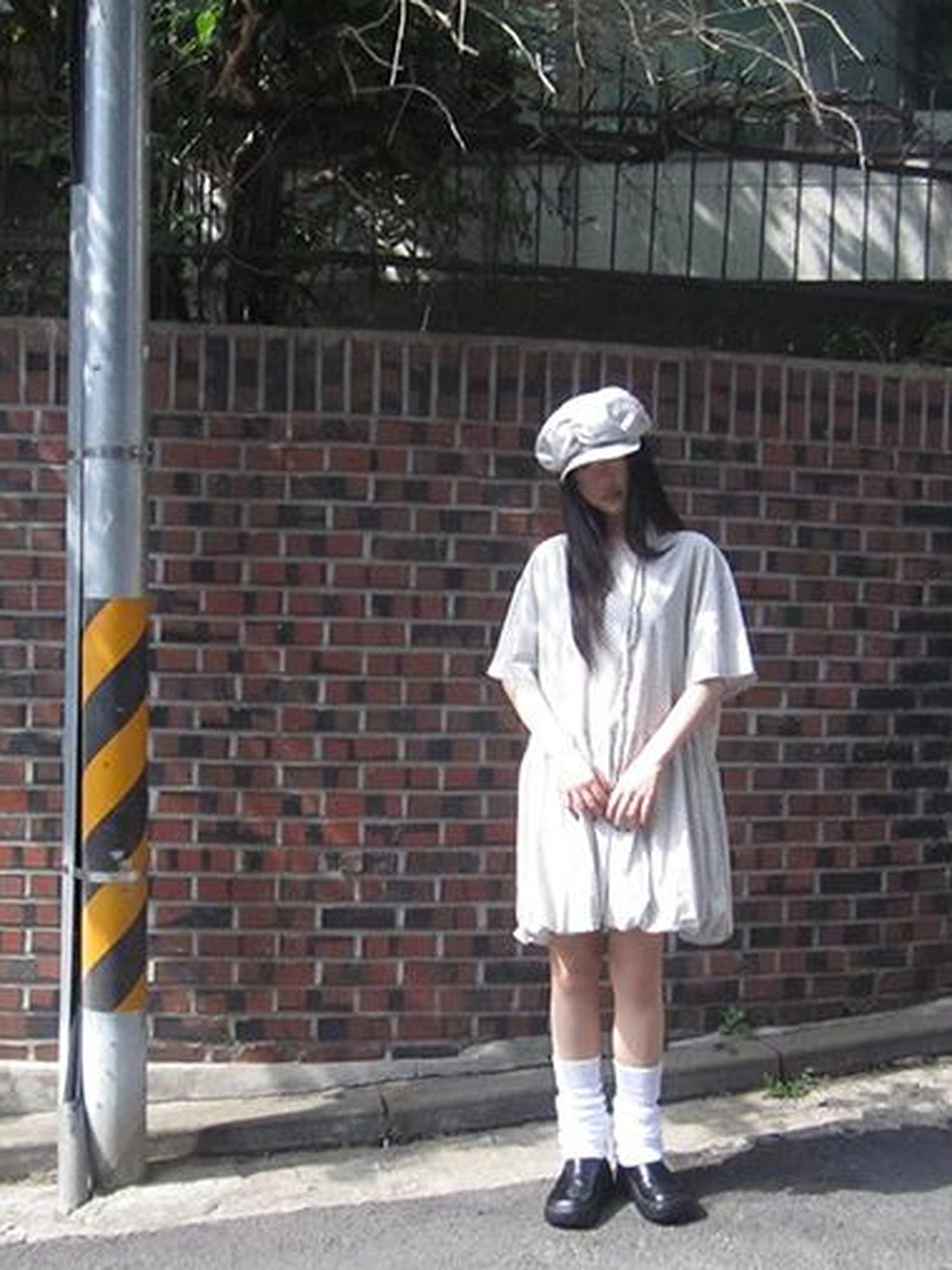 Polka Dot Summer Shift Dress with Puff Sleeves