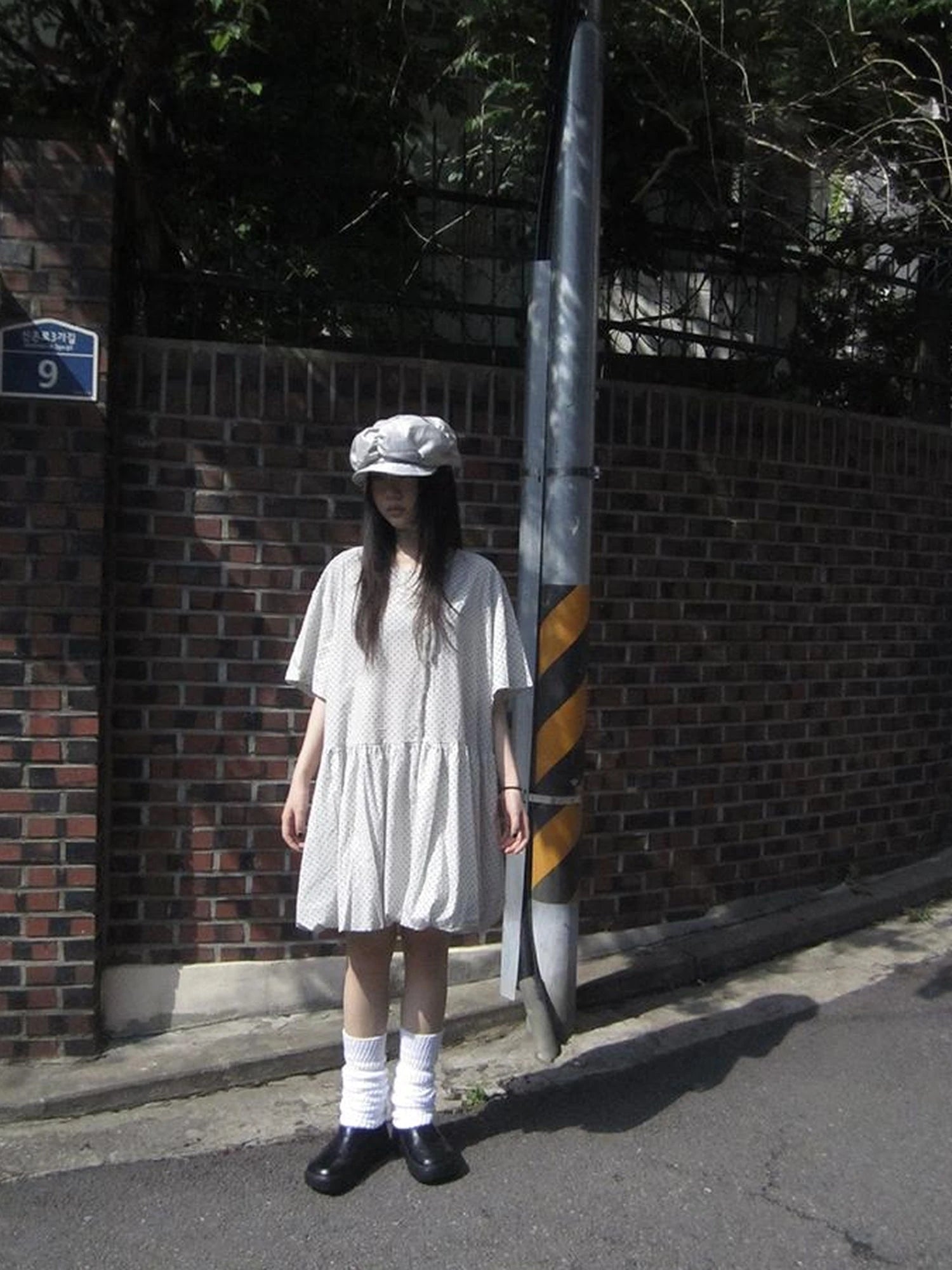 Polka Dot Summer Shift Dress with Puff Sleeves