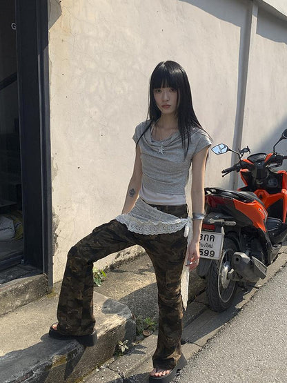 Updateang project Post Apocalyptic Stacked Collar Layered Tie Detail Stretch Slim Tee