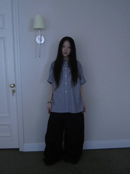ang project Project 5 6 Summer Casual Plaid Short Sleeve Shirt