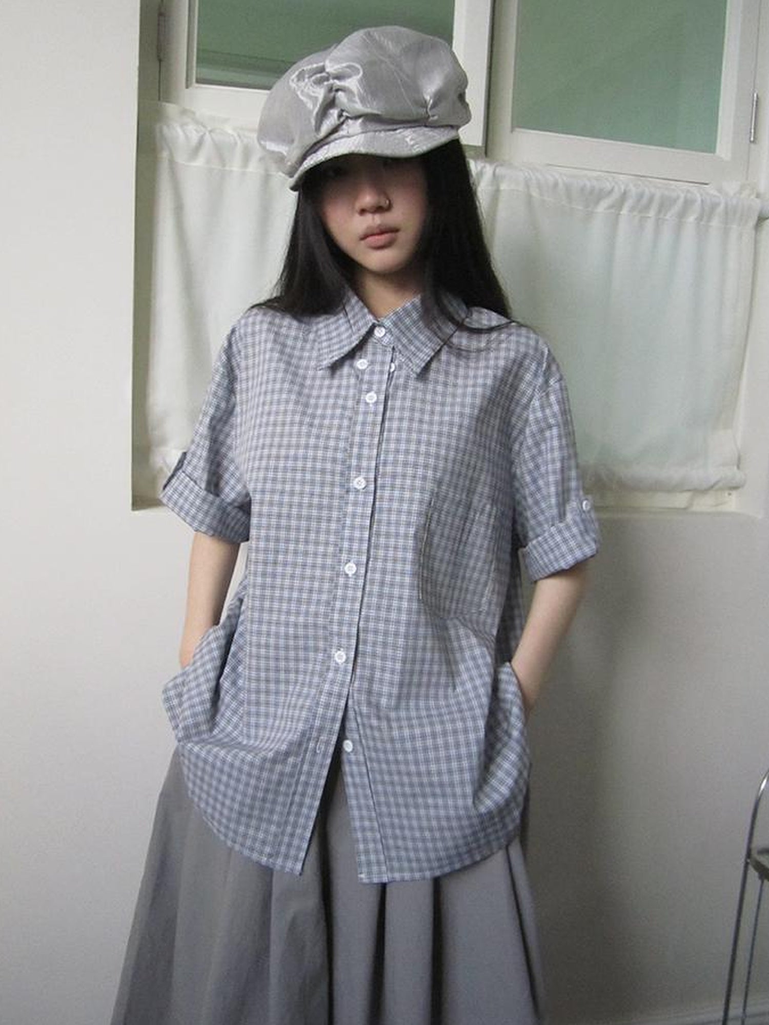 ang project Project 5 6 Summer Casual Plaid Short Sleeve Shirt