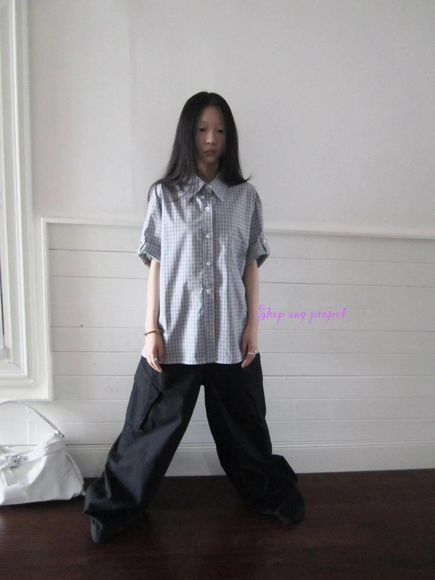 ang project Project 5 6 Summer Casual Plaid Short Sleeve Shirt