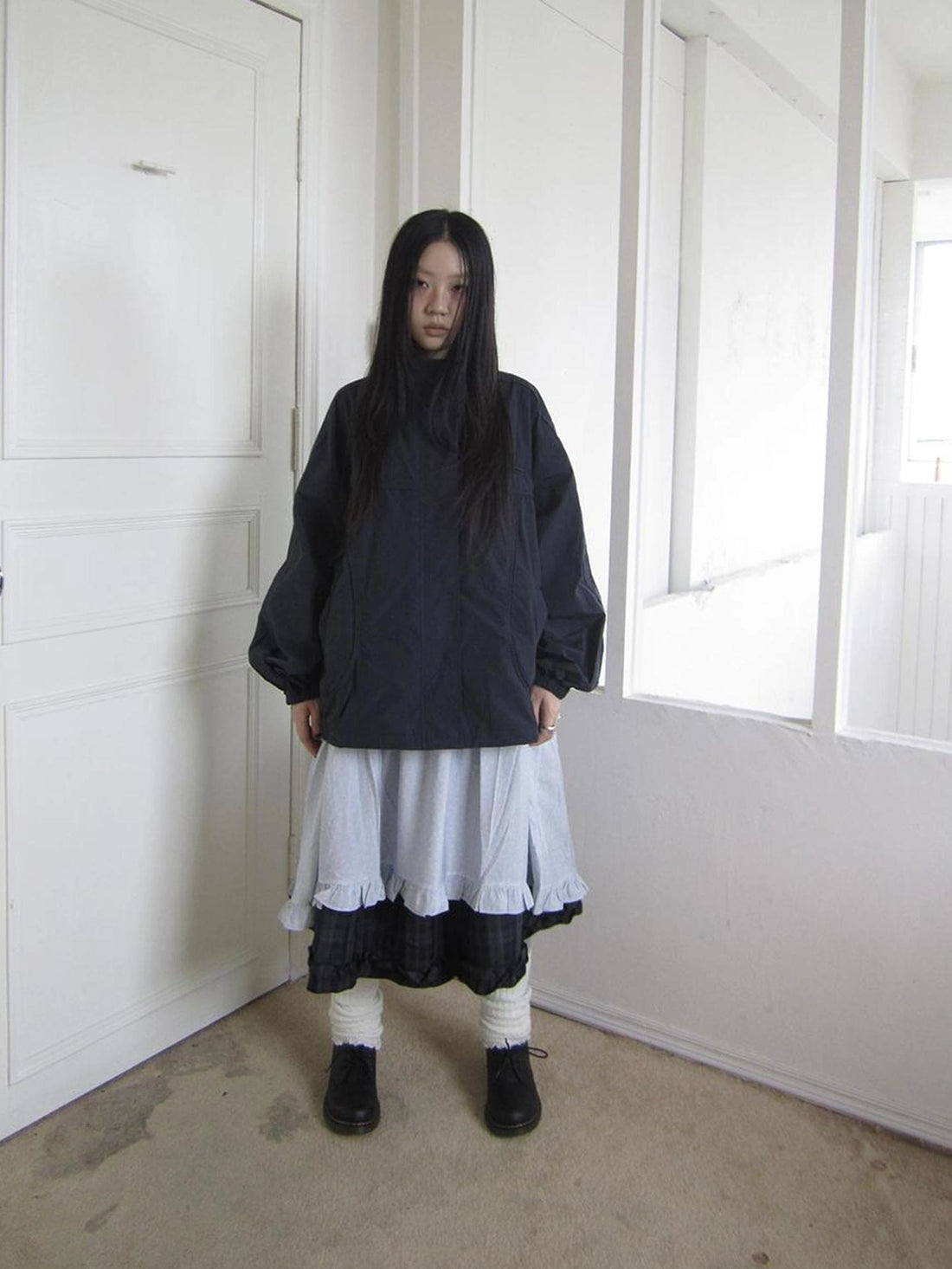 ang project Relaxed Stand Collar Utility Jacket Coat