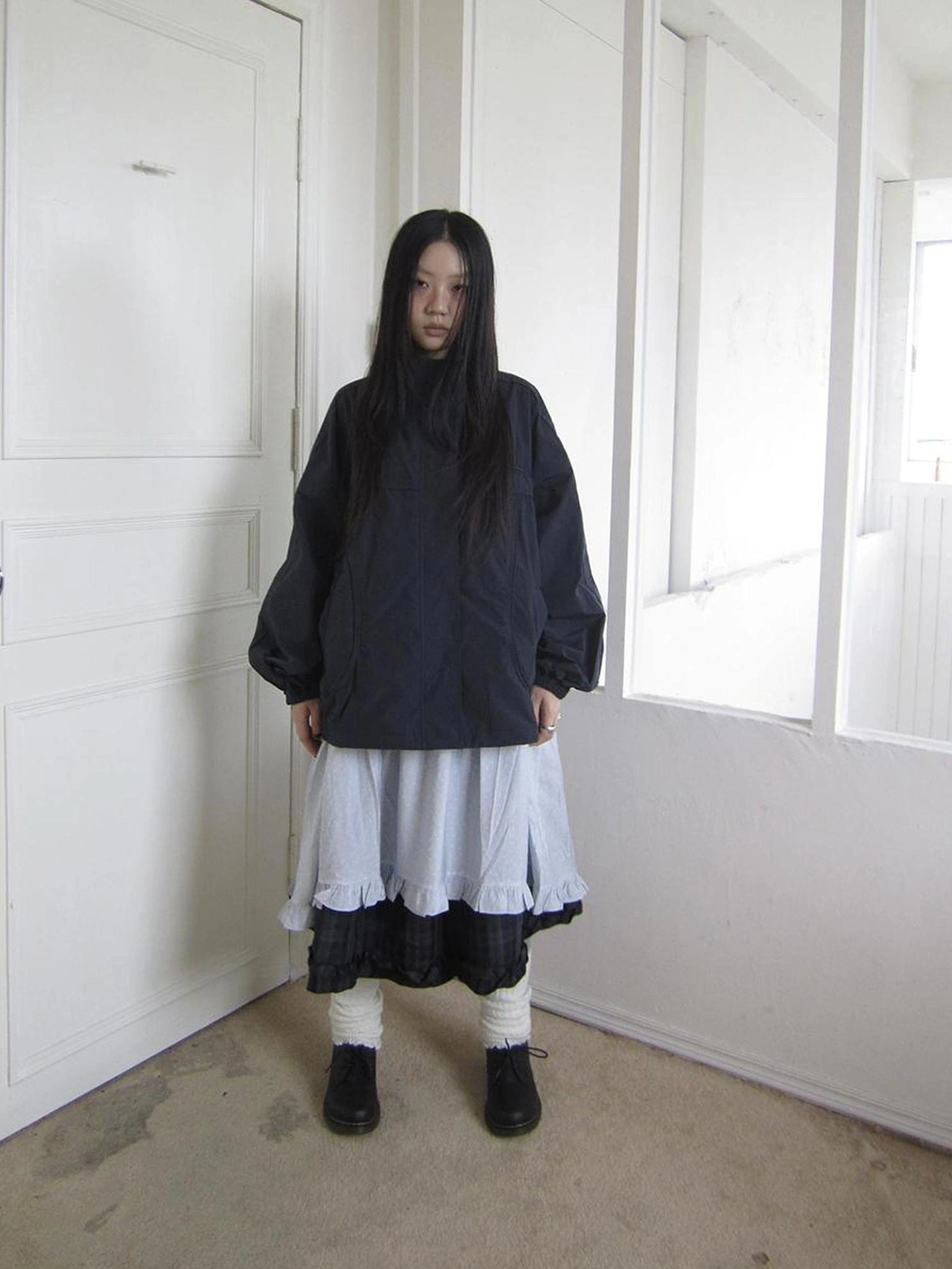 ang project Relaxed Stand Collar Utility Jacket Coat