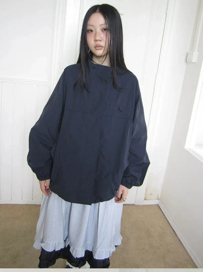 ang project Relaxed Stand Collar Utility Jacket Coat