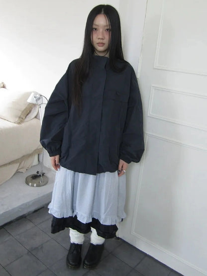 ang project Relaxed Stand Collar Utility Jacket Coat