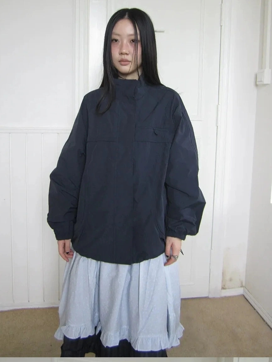 ang project Relaxed Stand Collar Utility Jacket Coat