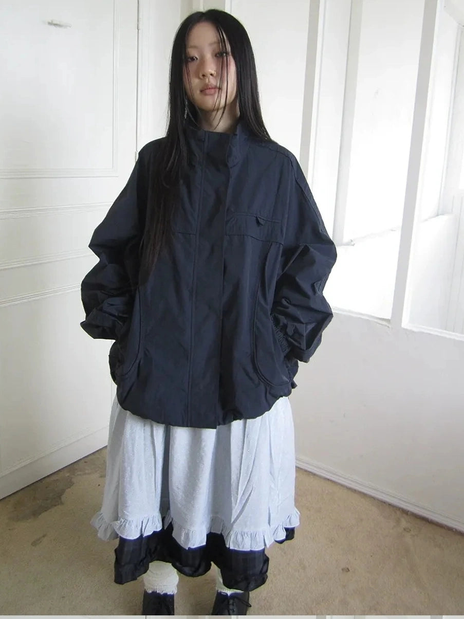ang project Relaxed Stand Collar Utility Jacket Coat