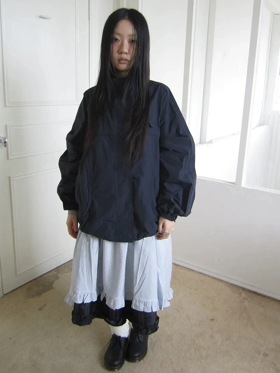 ang project Relaxed Stand Collar Utility Jacket Coat