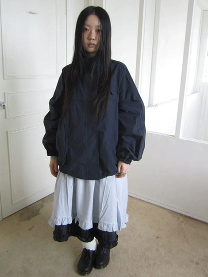 ang project Relaxed Stand Collar Utility Jacket Coat