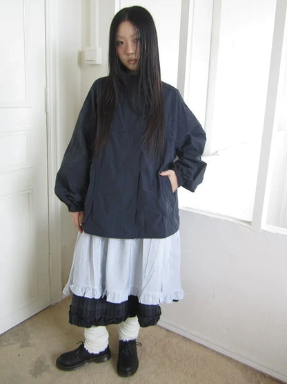 ang project Relaxed Stand Collar Utility Jacket Coat