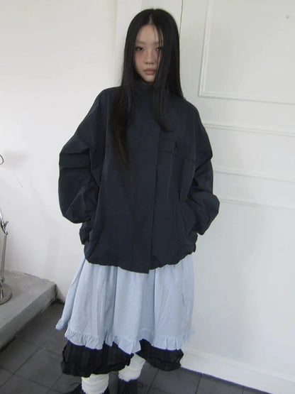 ang project Relaxed Stand Collar Utility Jacket Coat