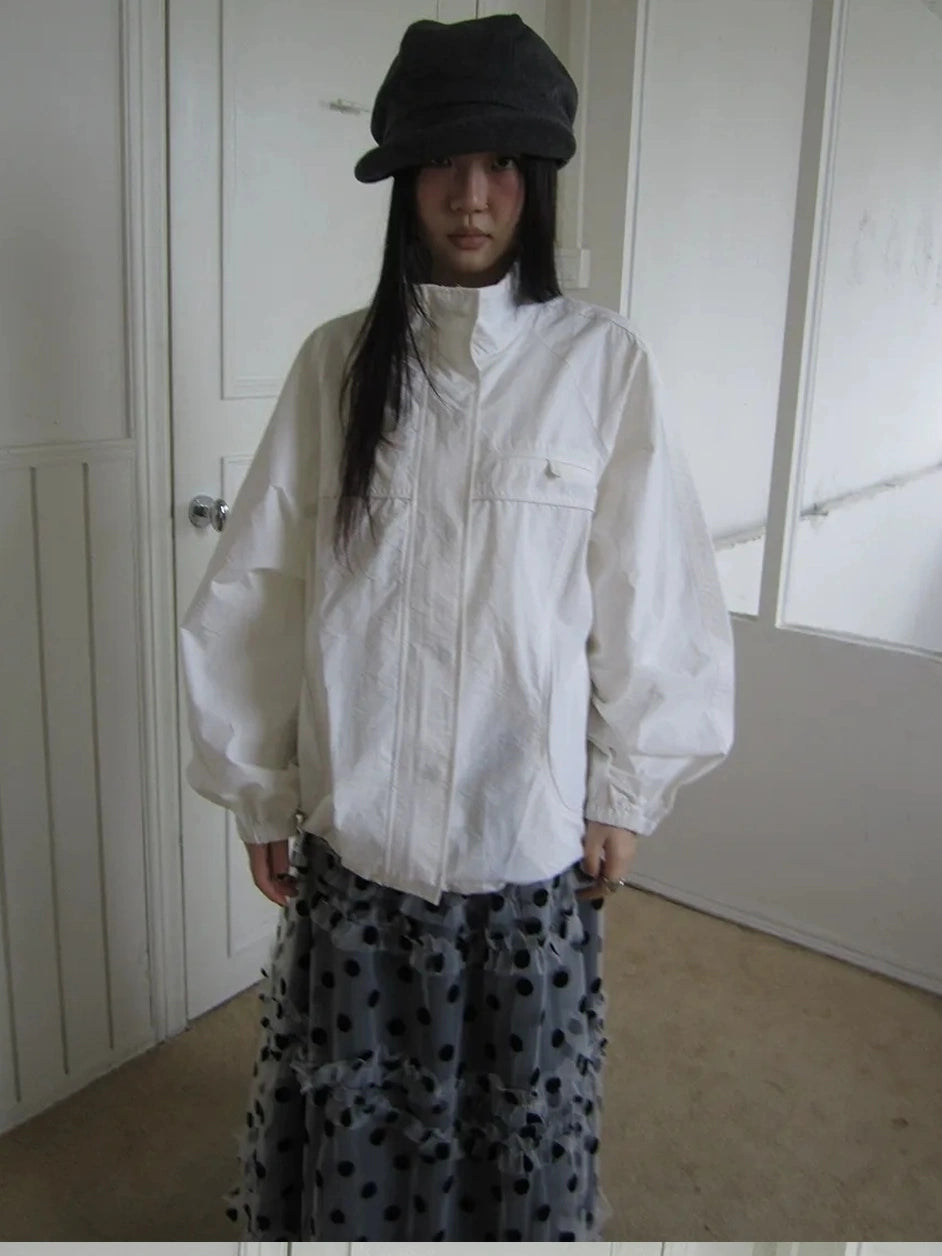 ang project Relaxed Stand Collar Utility Jacket Coat