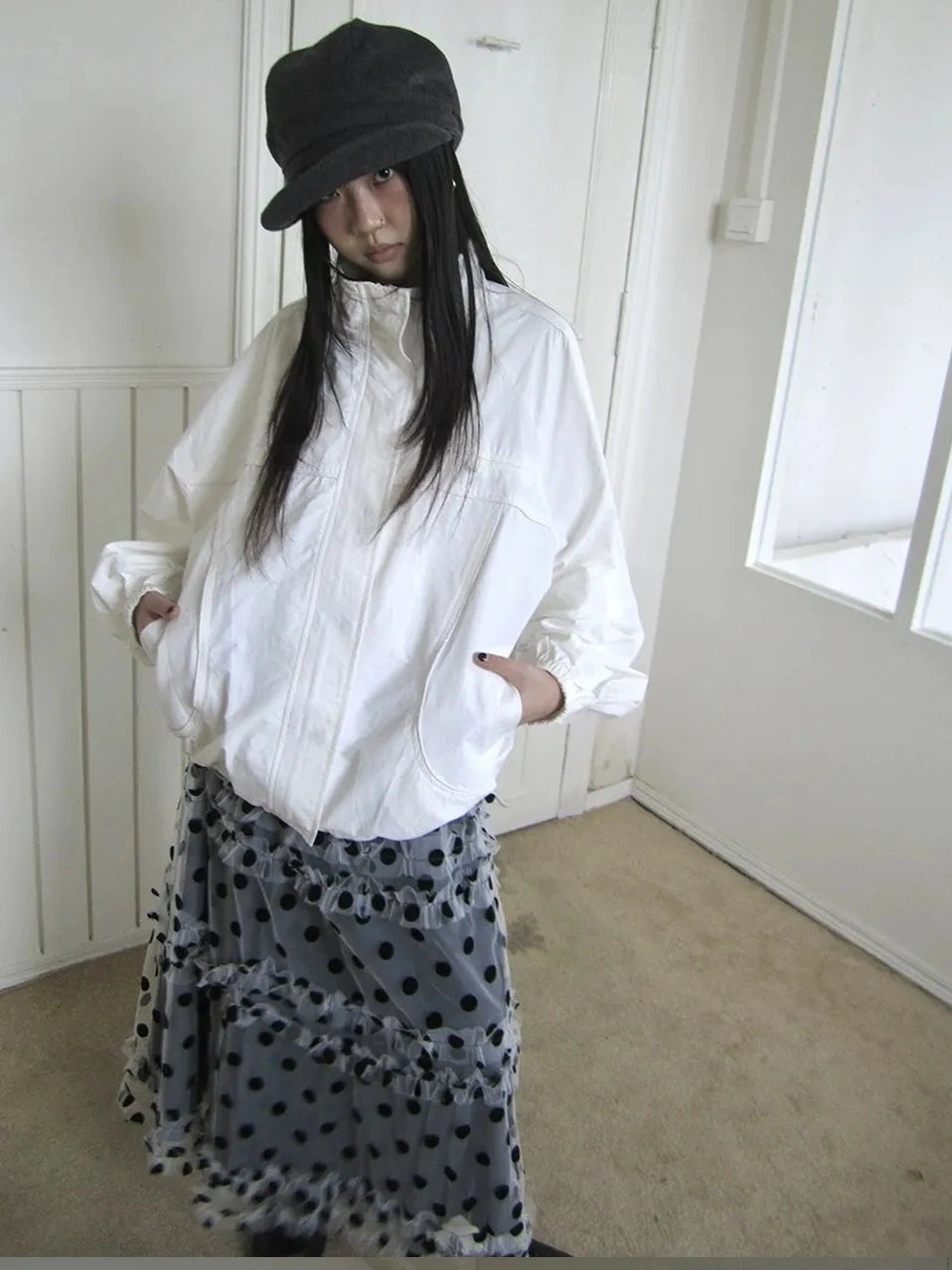 ang project Relaxed Stand Collar Utility Jacket Coat