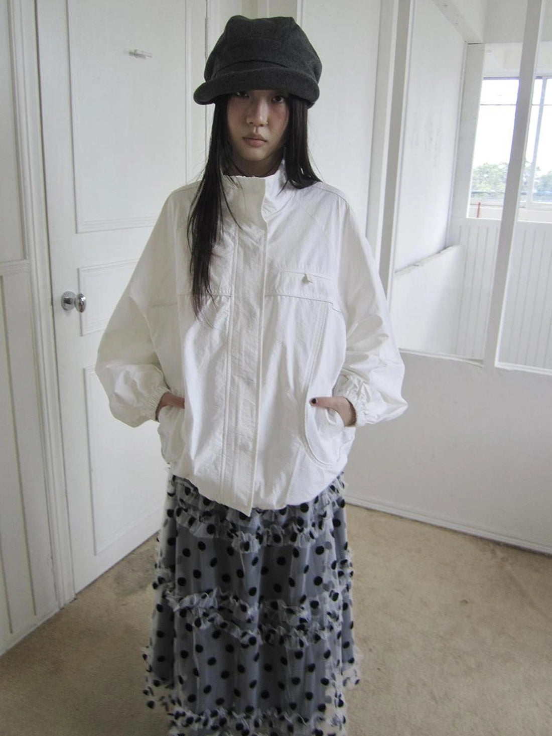 ang project Relaxed Stand Collar Utility Jacket Coat