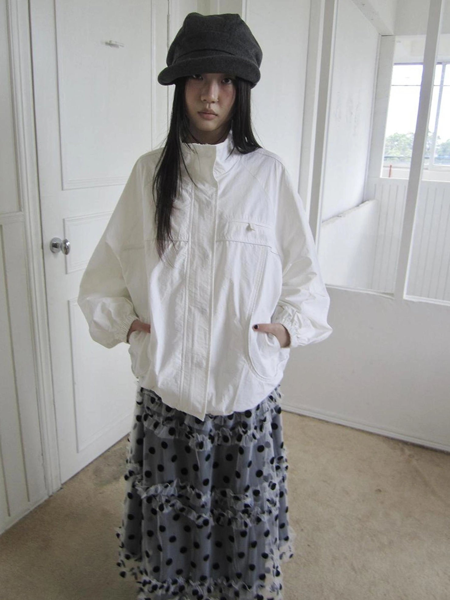 ang project Relaxed Stand Collar Utility Jacket Coat