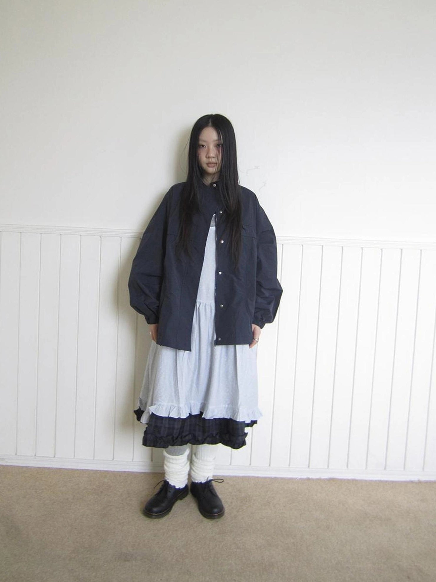 ang project Relaxed Stand Collar Utility Jacket Coat