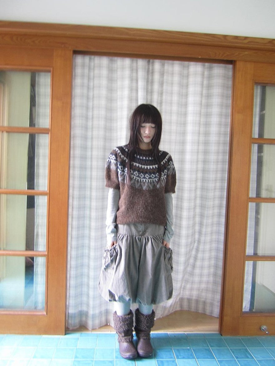 ang project Retro Fair Isle Jacquard Round Neck Knit Women&