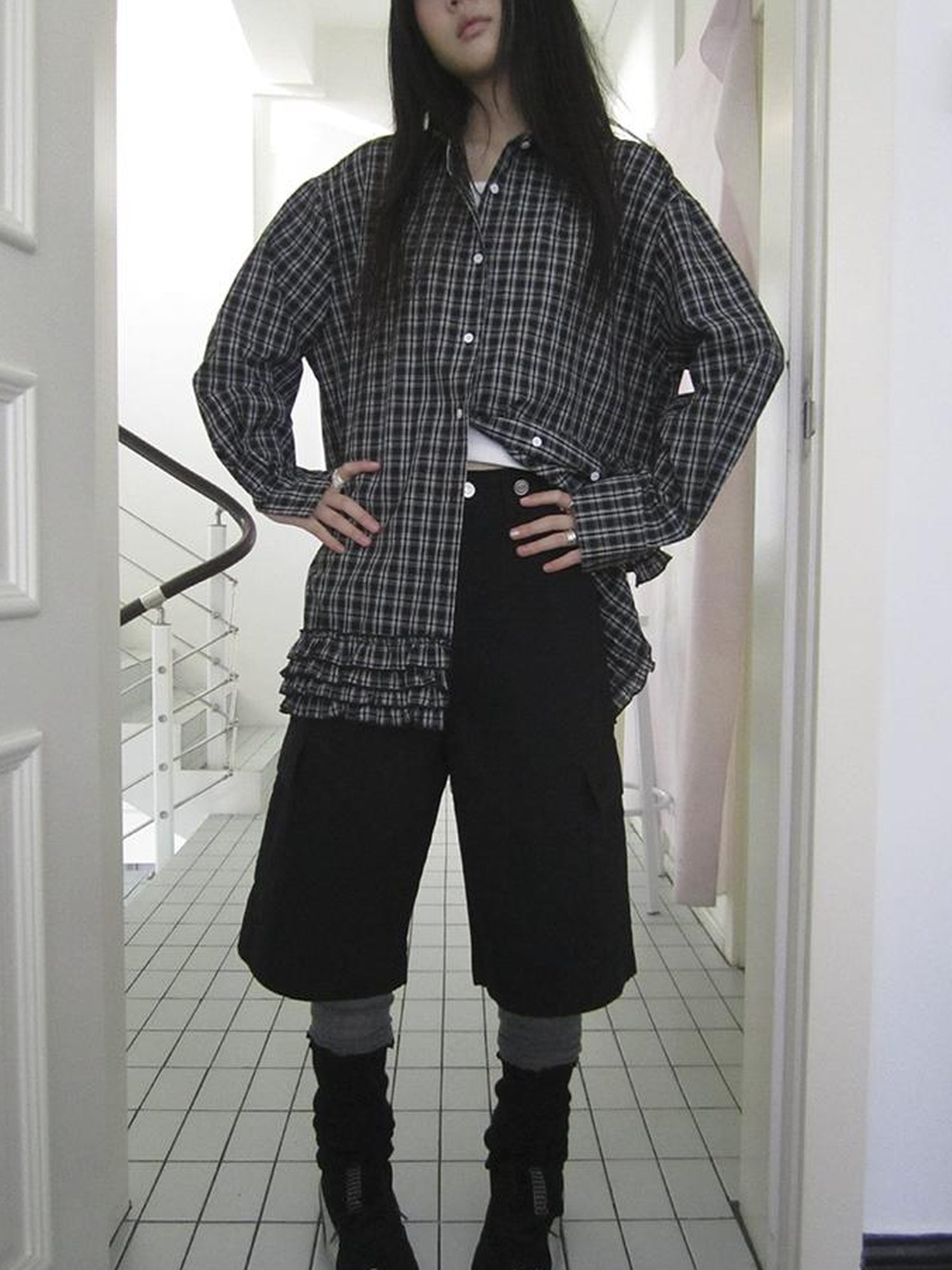 ang project Retro High Waisted Cargo Capri Pants With Oversized Pockets