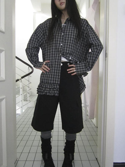 ang project Retro High Waisted Cargo Capri Pants With Oversized Pockets