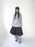 Updateang project Retro Hollowed Striped Knit Sweater V-Neck T-Shirt Long-Sleeve