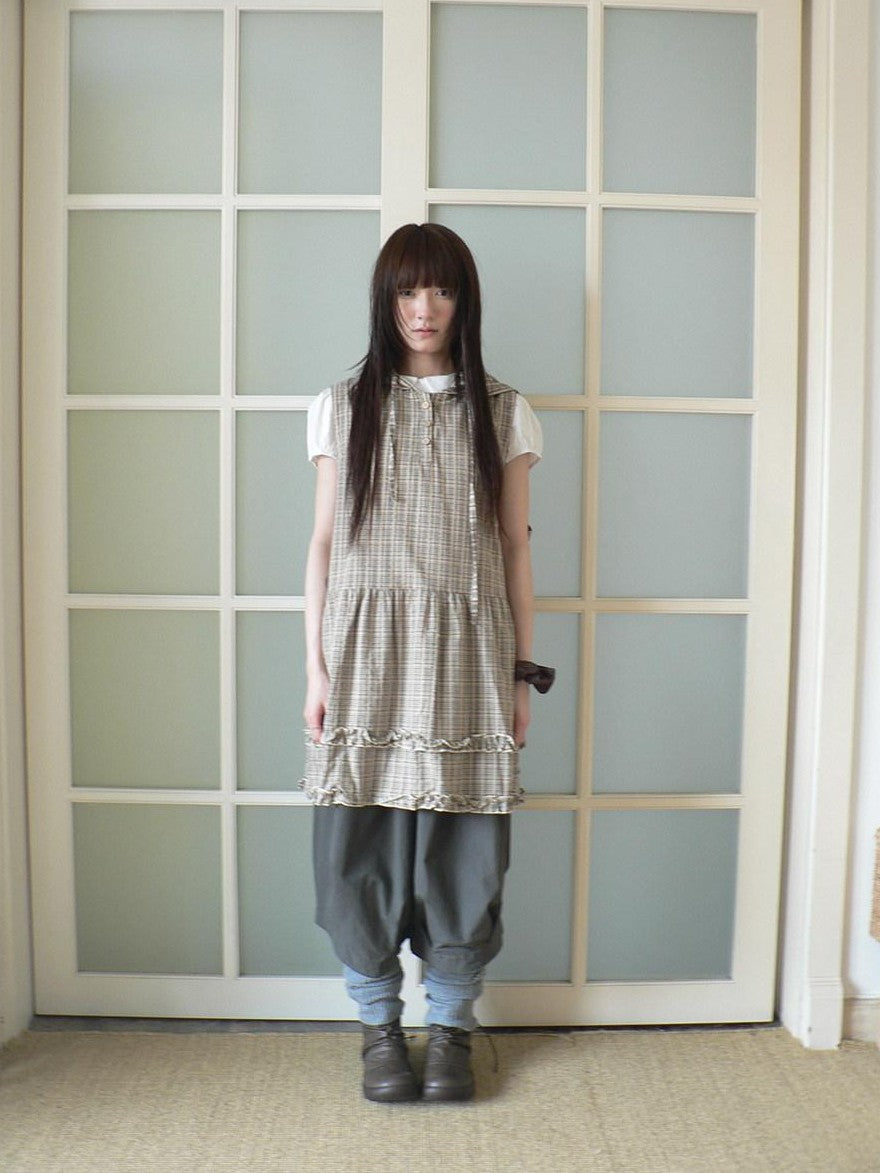 ang project Retro Plaid Ruffle Spliced Hooded Women&