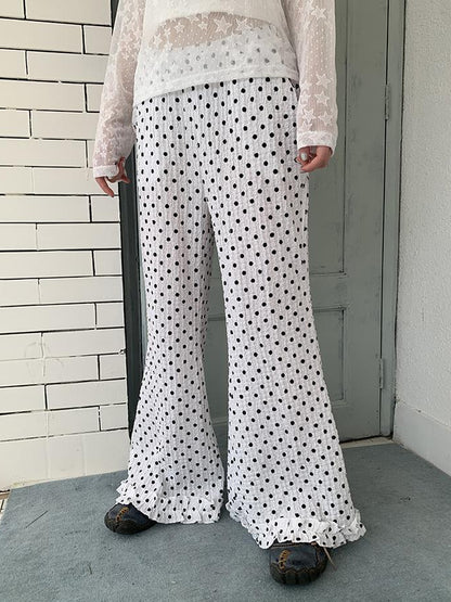 ang project Retro Polka Dot High Waisted Flared Pants