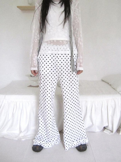 ang project Retro Polka Dot High Waisted Flared Pants