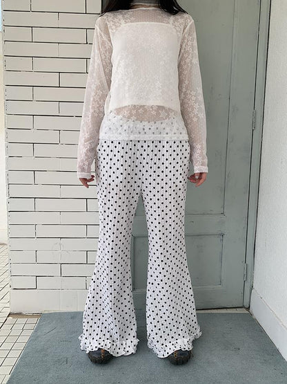 ang project Retro Polka Dot High Waisted Flared Pants