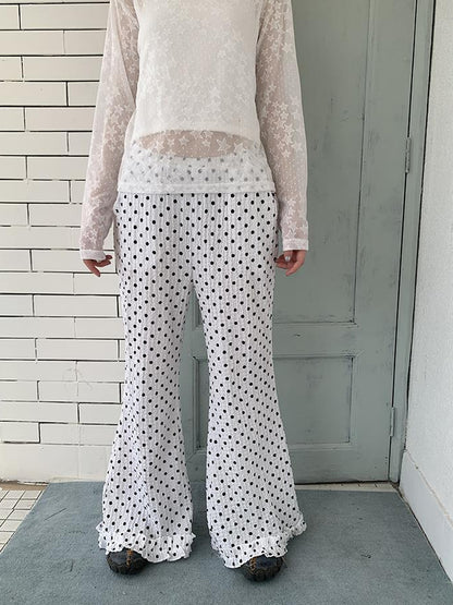 ang project Retro Polka Dot High Waisted Flared Pants