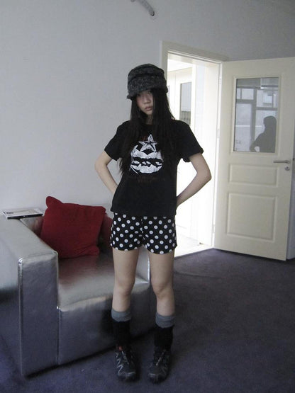 ang project Retro Polka Dot High Waisted Stretch Shorts