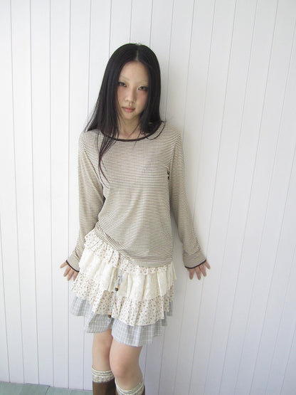 ang_project_Retro_Striped_Round_Neck_Slim_Cropped_Long_Sleeve_Women&