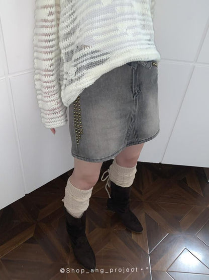 ang project Retro Twist Tie Solid Bubble Leg Warmers