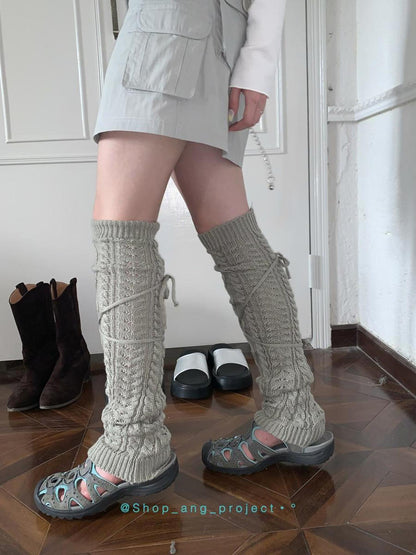 ang project Retro Twist Tie Solid Bubble Leg Warmers