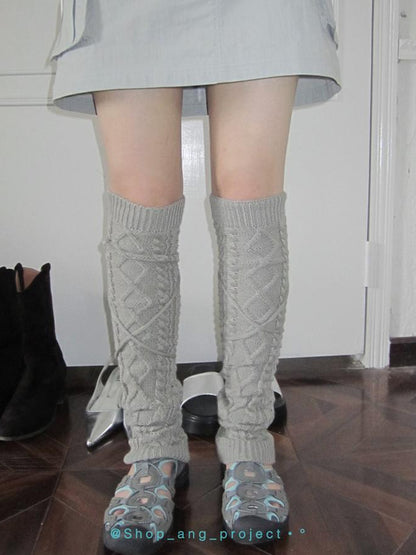ang project Retro Twist Tie Solid Bubble Leg Warmers