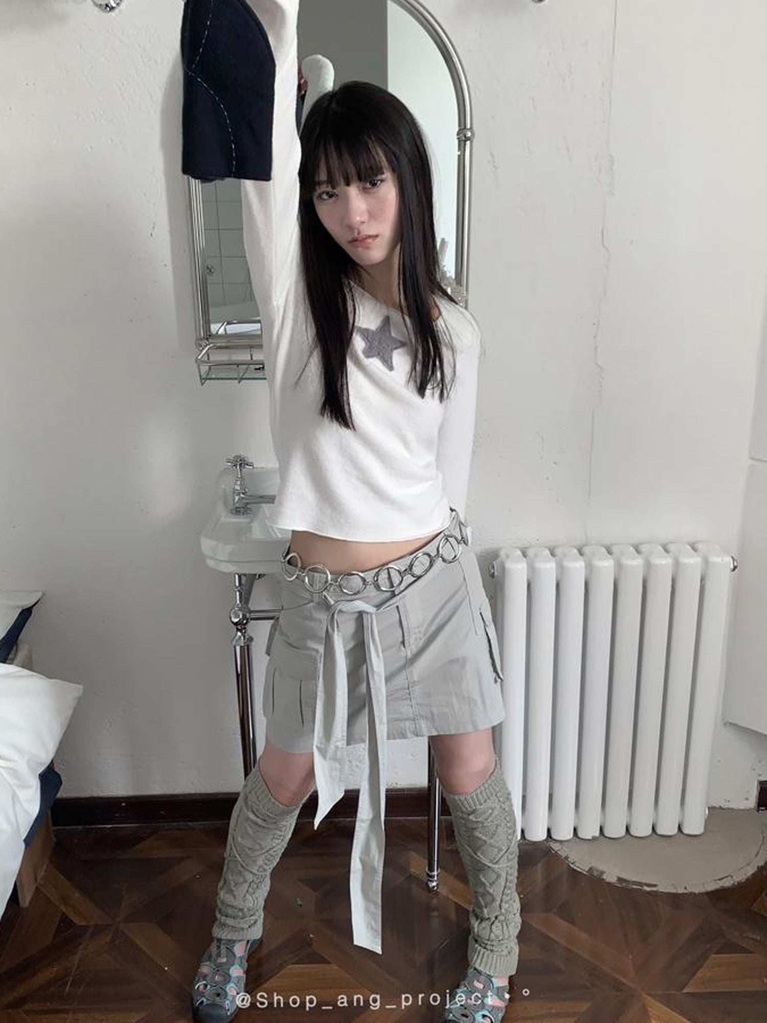 ang project Retro Twist Tie Solid Bubble Leg Warmers