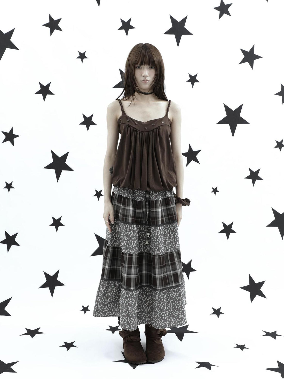 ang project Ruched Button Solid Color Women&