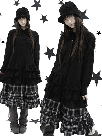 ang_project_Ruffle_Tiered_Hem_Lapel_Collar_Mid_Length_Loose_Long_Sleeve_Women&