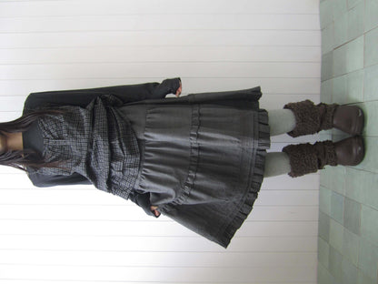ang_project_Ruffled_Lace_Paneled_Elastic_Waist_A_Line_Women&