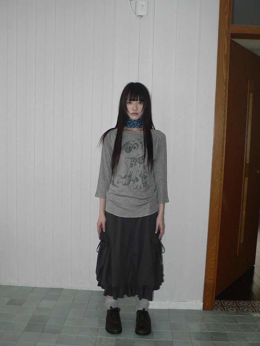 ang project Ruffled Tie Pocket Patchwork Bubble Women&
