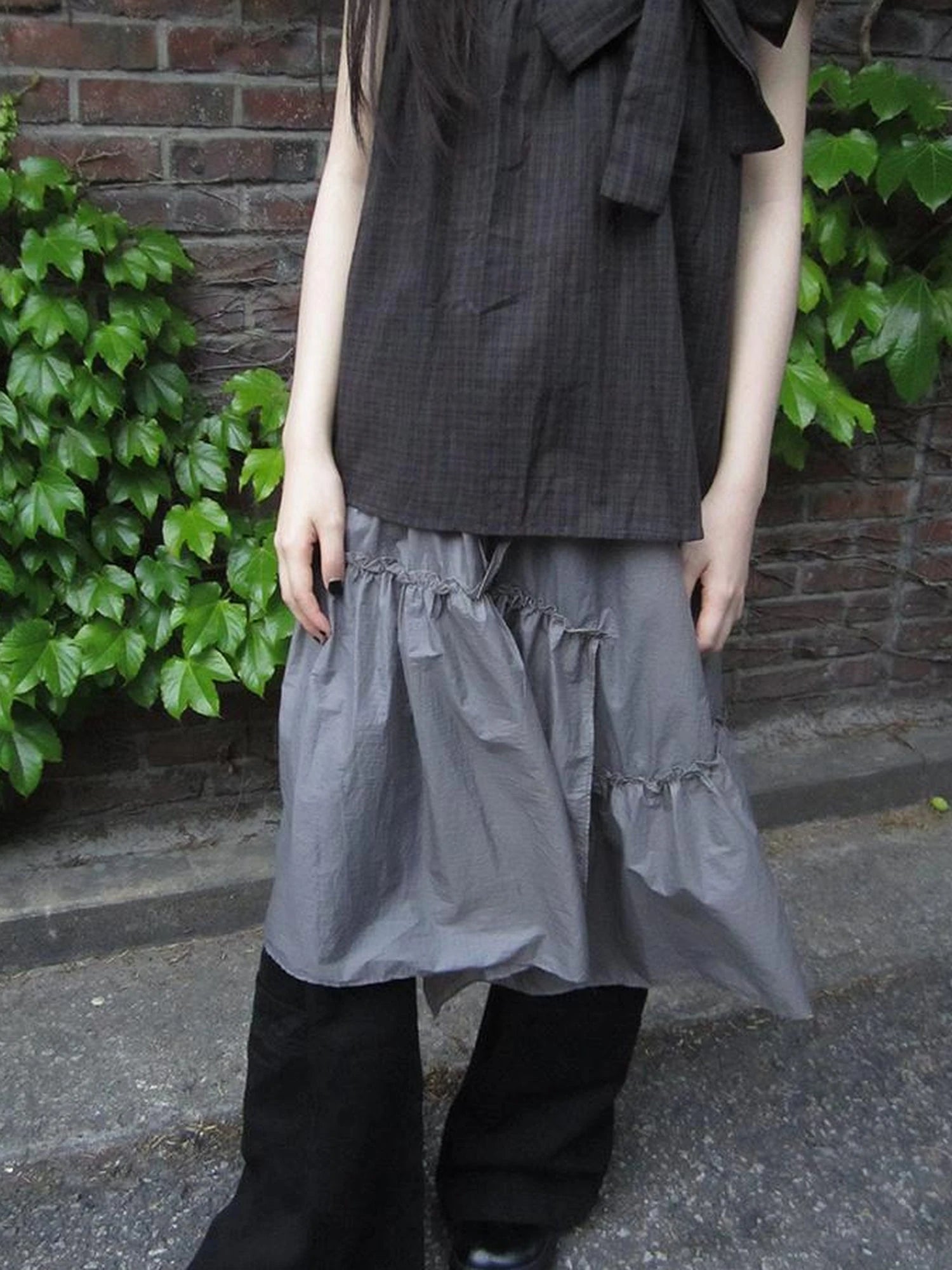 Sheer Layered Ruffle Tie Waist Skirt