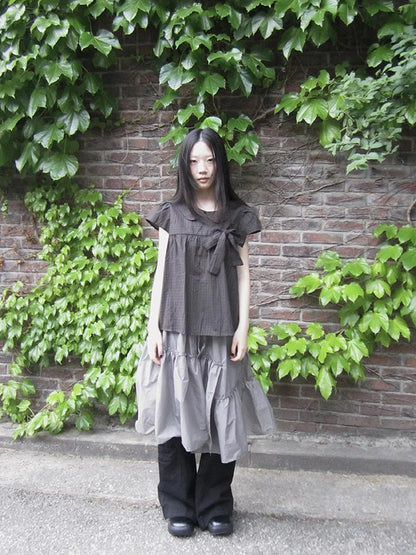 Sheer Layered Ruffle Tie Waist Skirt