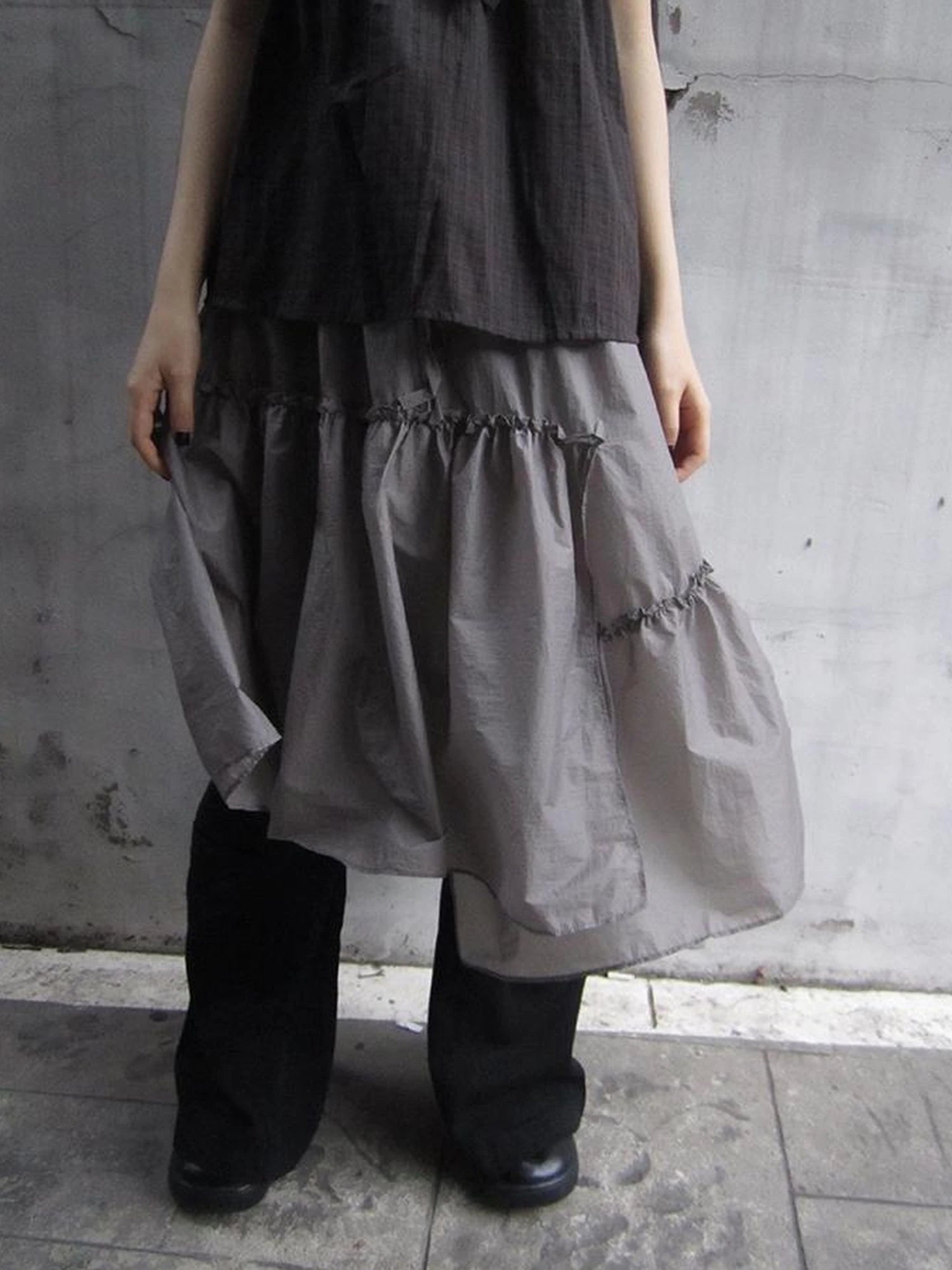 Sheer Layered Ruffle Tie Waist Skirt