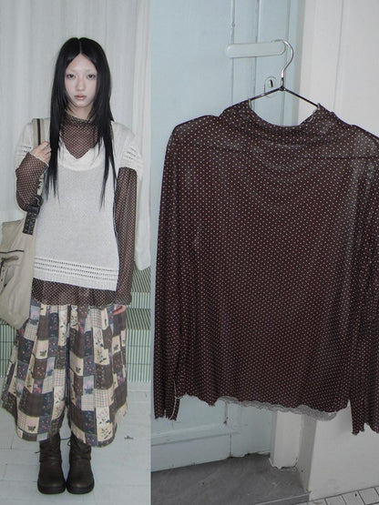 ang project Sheer Star Polka Dot Layered Women&