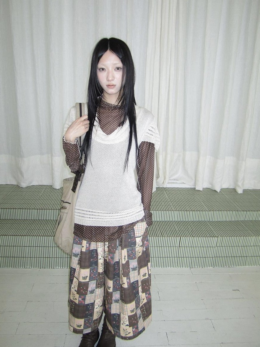 ang project Sheer Star Polka Dot Layered Women&