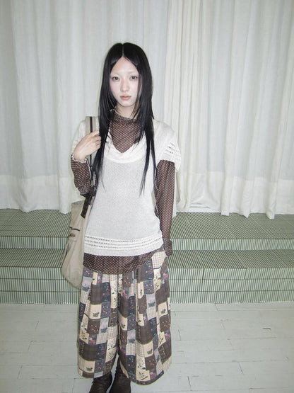 ang project Sheer Star Polka Dot Layered Women&