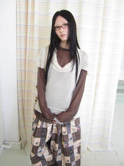 ang project Sheer Star Polka Dot Layered Women&